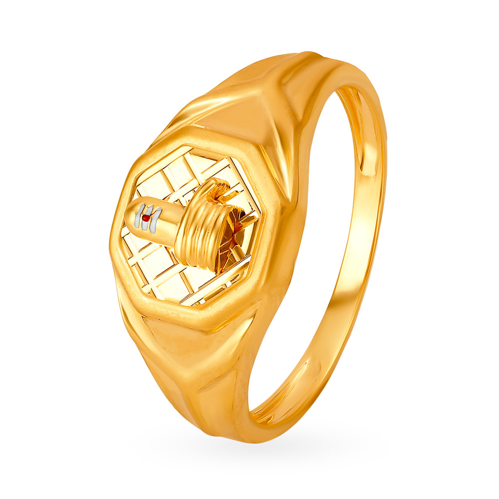 Buy Divine Lord Shiva Lingam Gold Finger Ring For Men At Best Price