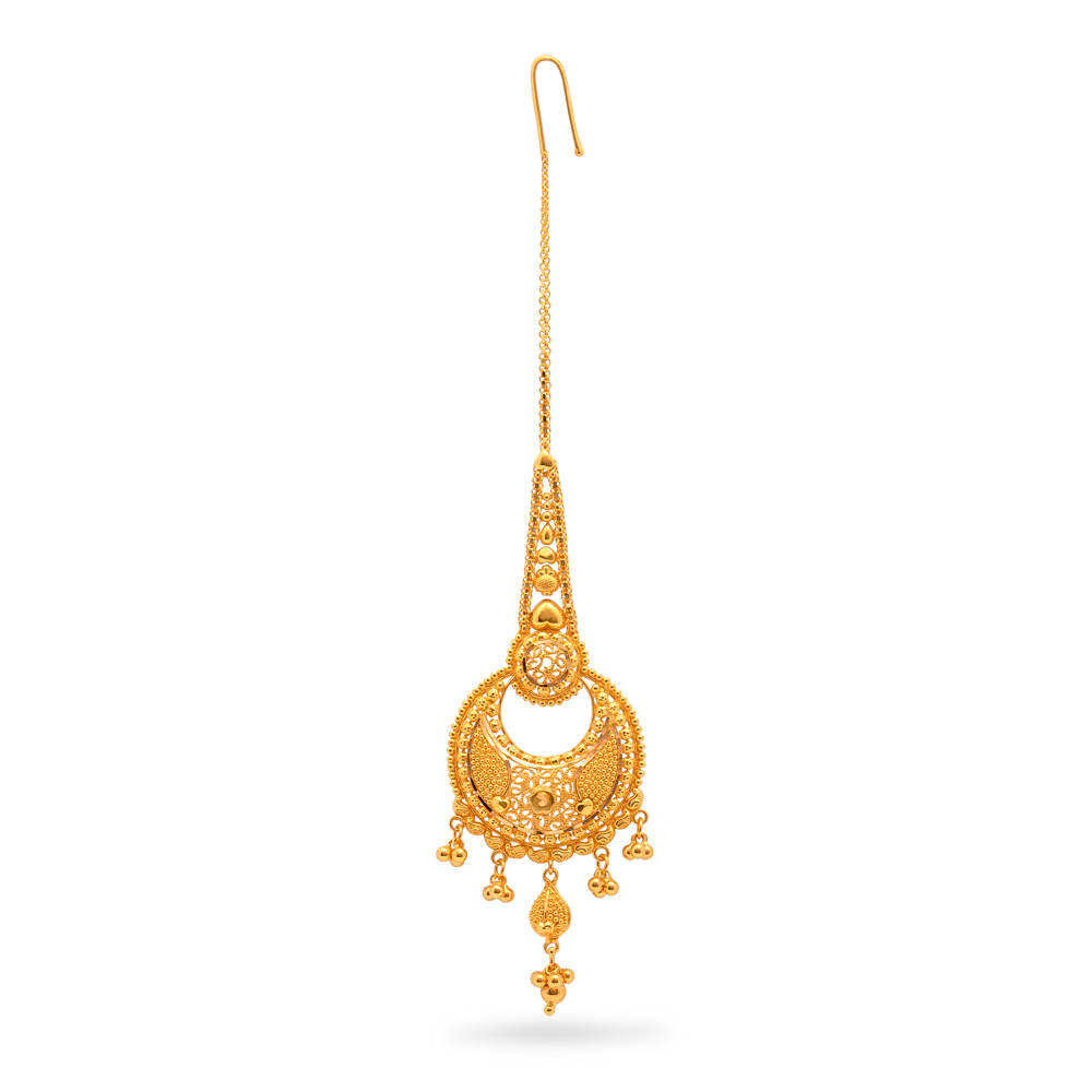 Buy Charming Gold Maang Teeka Headpiece at Best Price | Tanishq US