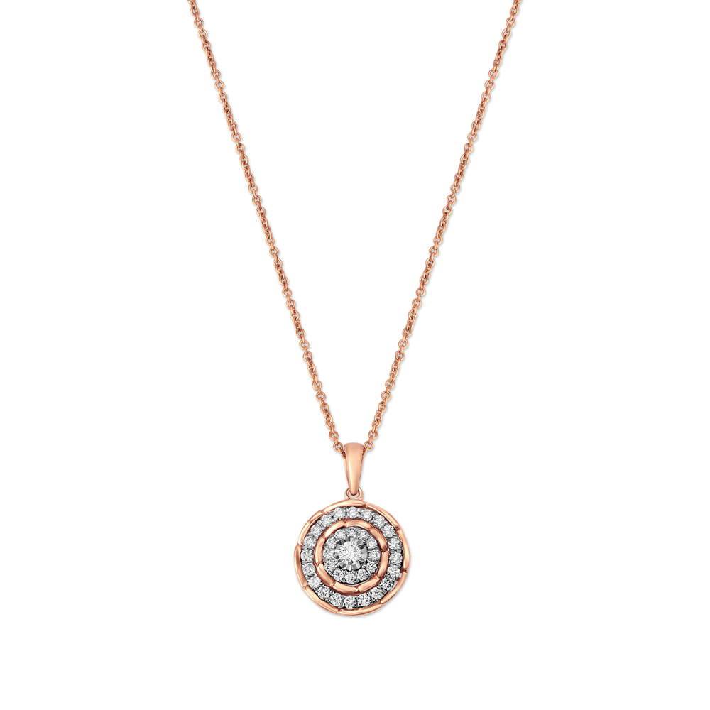 Buy Hypnotic Floral Diamond Pendant with Chain in White and Rose Gold ...