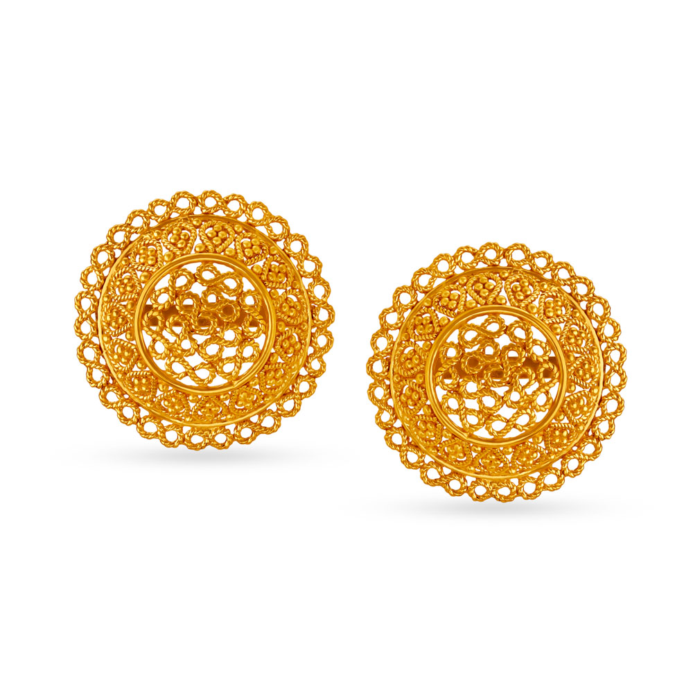 Buy Pristine and Charming Jali Work Circle Stud Earrings at Best Price ...