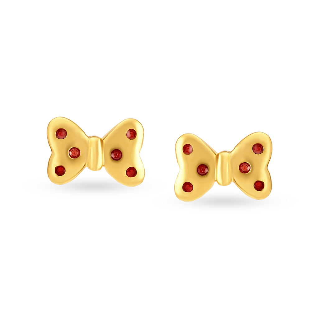 Minnie Mouse Bow Stud Earrings in outlet 14k Gold