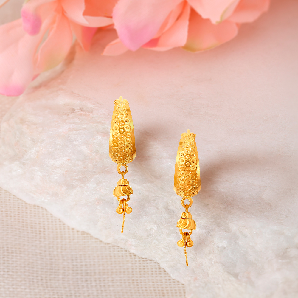 Buy Traditional Sparkling Gold Hoop Bali Earrings at Best Price ...