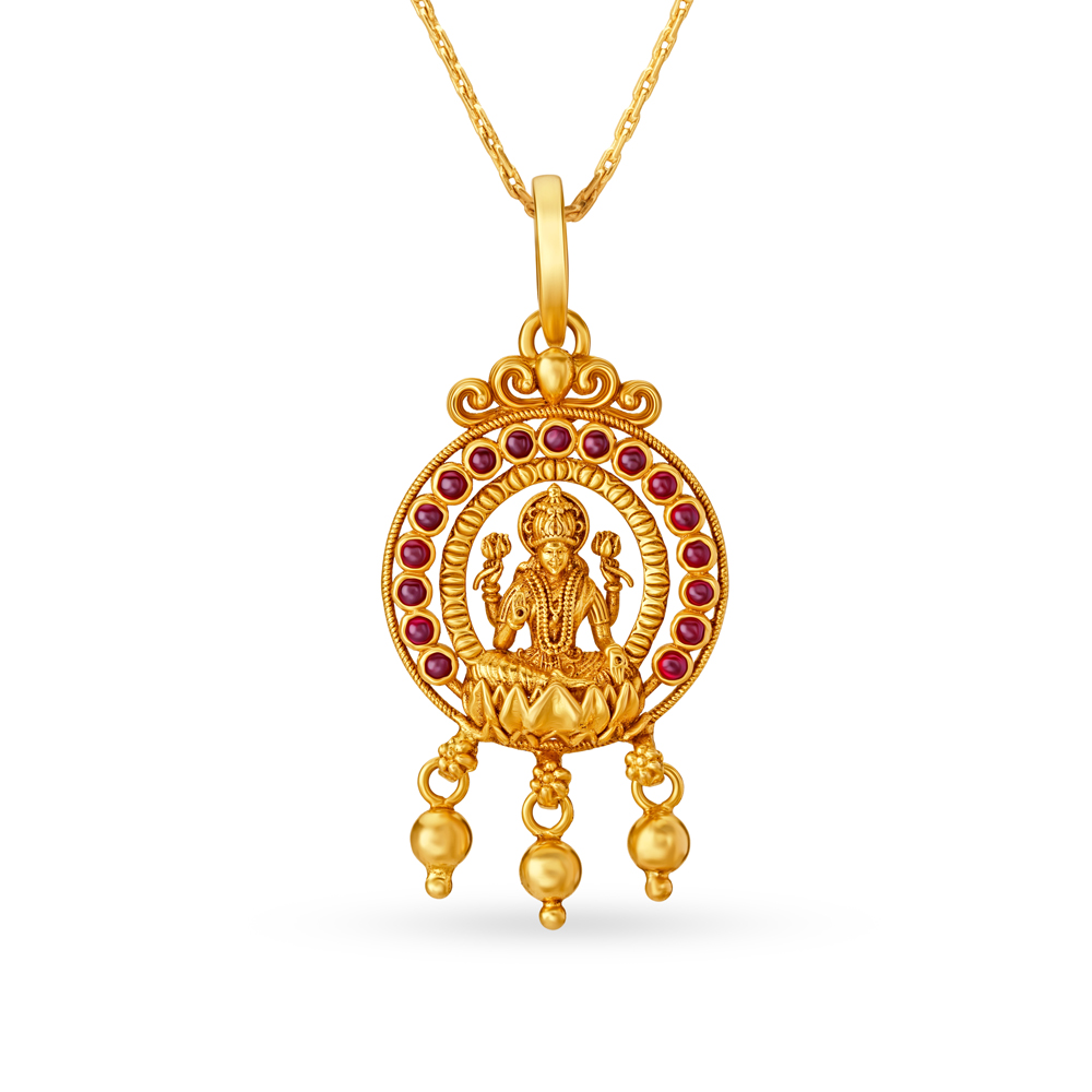 Buy Circular Goddess Laxmi Gold Pendant at Best Price | Tanishq US