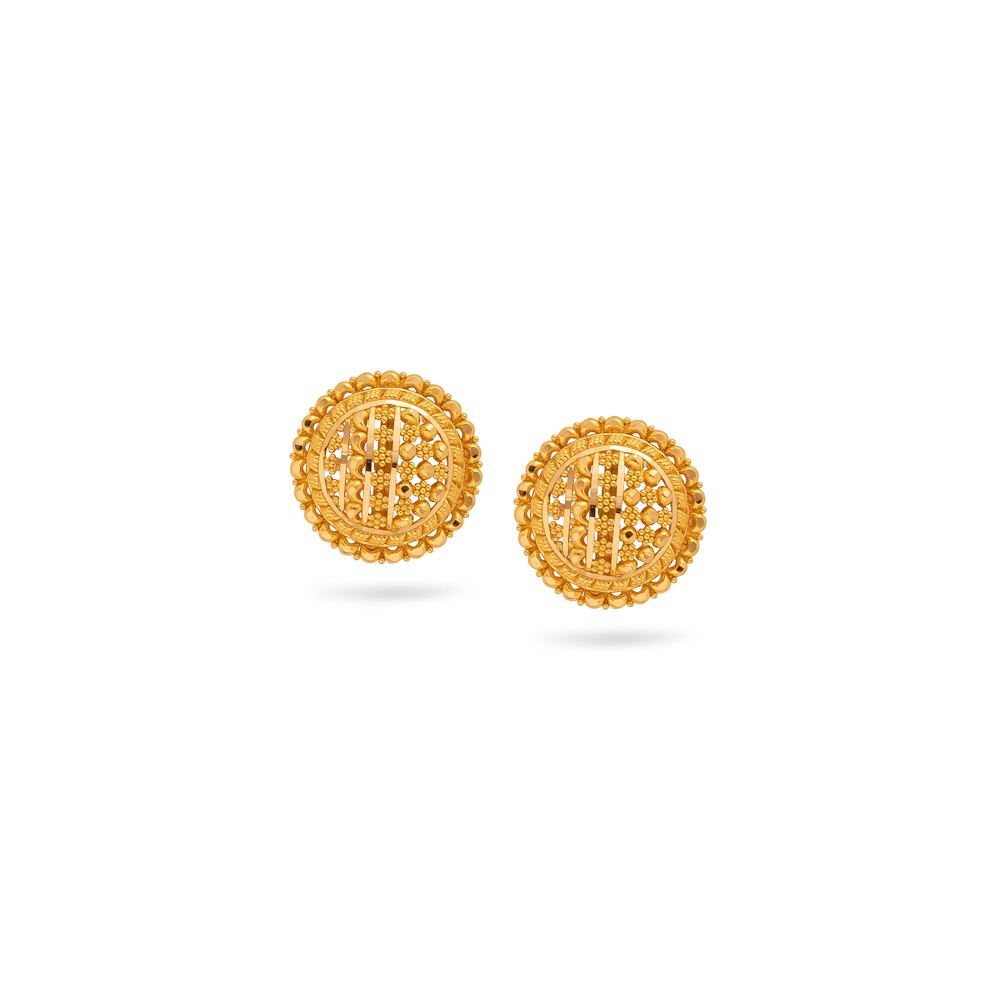 Buy Gold Floral Stud Earrings at Best Price | Tanishq US