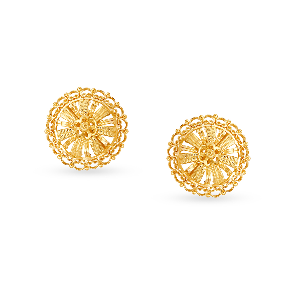 Buy Shimmering Floral Stud Earrings at Best Price | Tanishq US