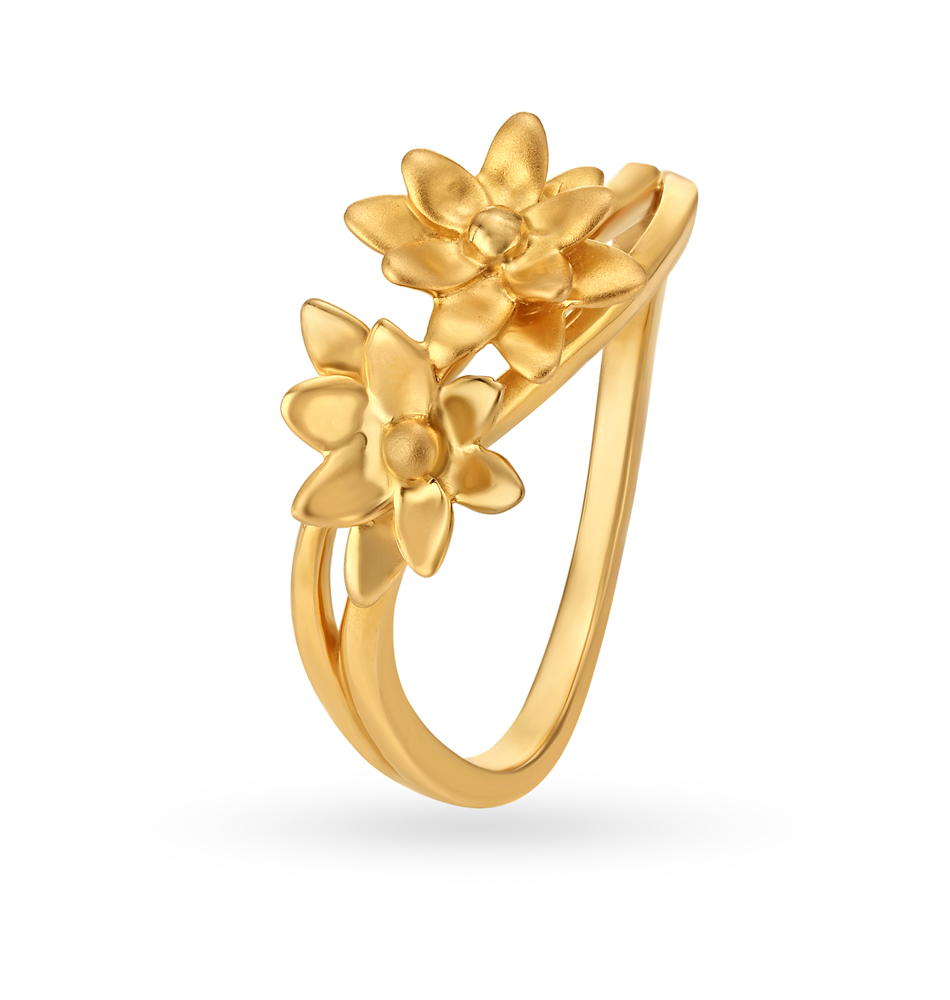 Buy Beautiful 22 Karat Yellow Gold Lotus Ring at Best Price | Tanishq US