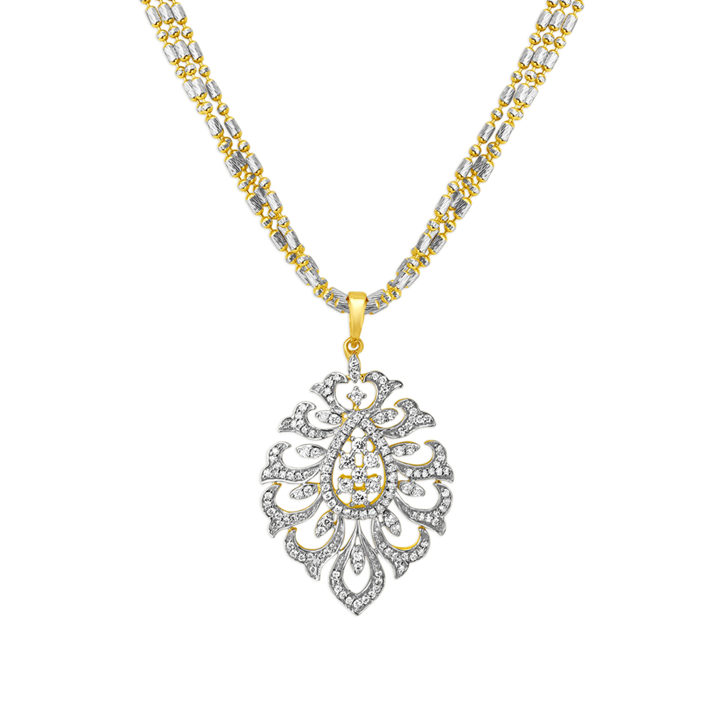 Buy Dual Chain Floral Necklace at Best Price | Tanishq US